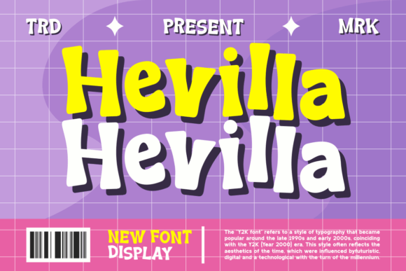 Hevilla: Y2K Display Font for Crafters & Small Product Makers
